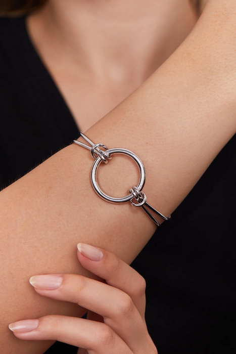 Heliophilia Silver Pulsera de Metal Plateada Talla Única